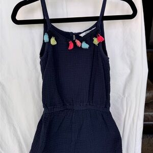 Guess Girls Blue Jumpsuit with Embellished Neckline